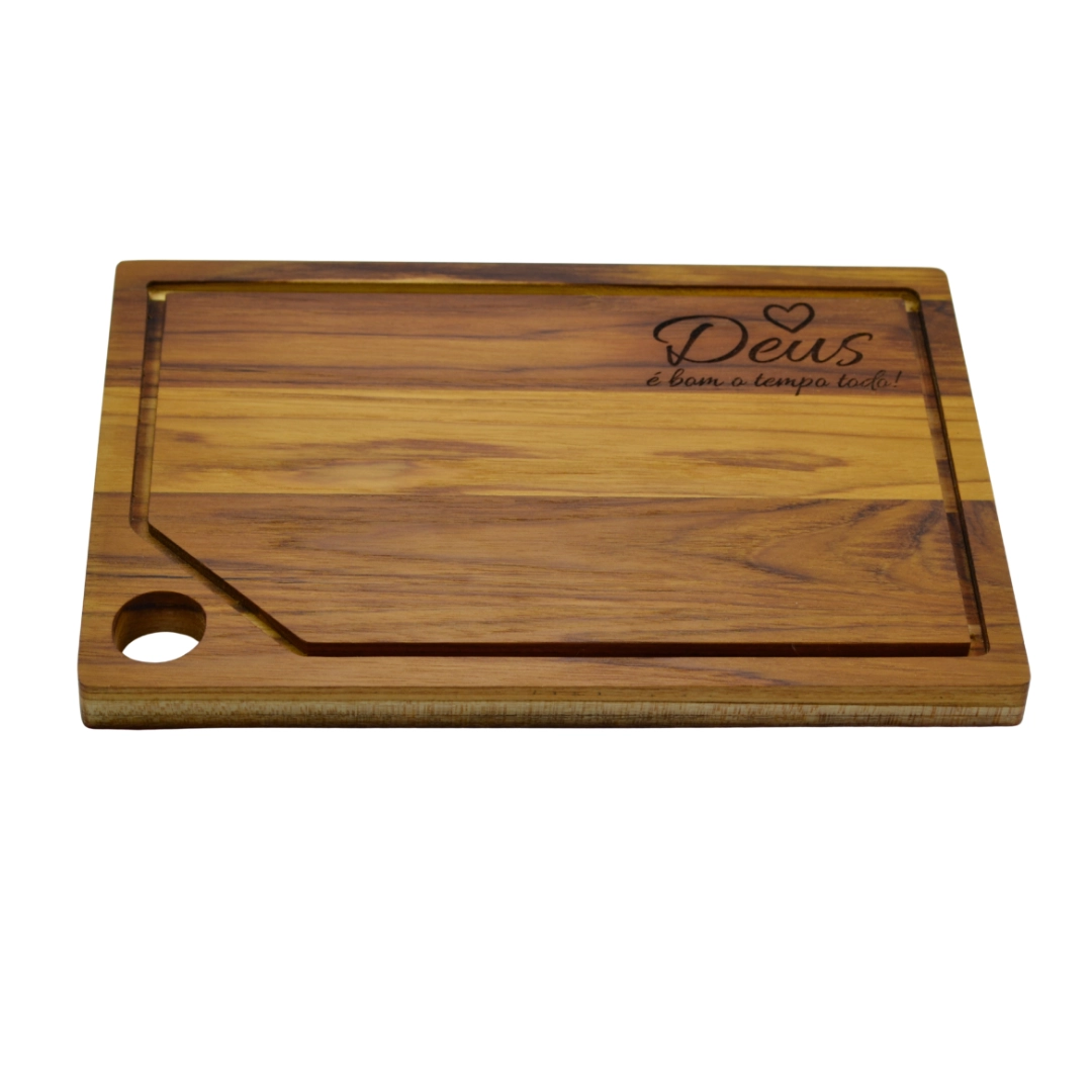 Tábua De Carne Churrasco 30x20cm Madeira Teca Personalizada