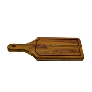 Tábua De Carne Com Cabo 40x20cm Madeira Teca Personalizada
