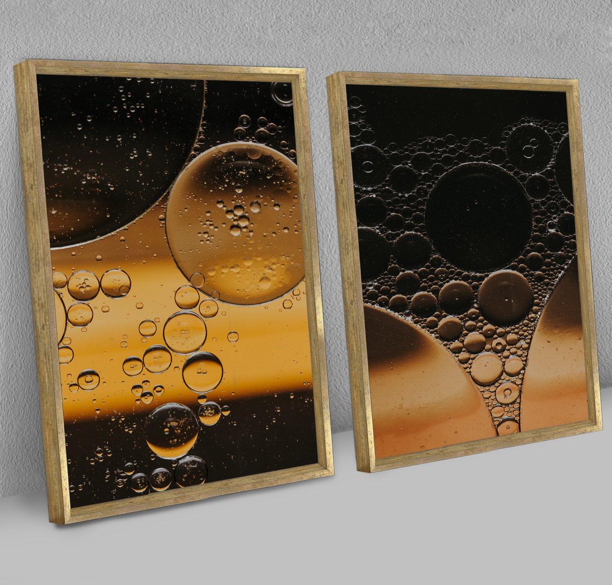 Dupla de Quadros Abstratos Macro Cosmético Âmbar e Preto - Imagem 7