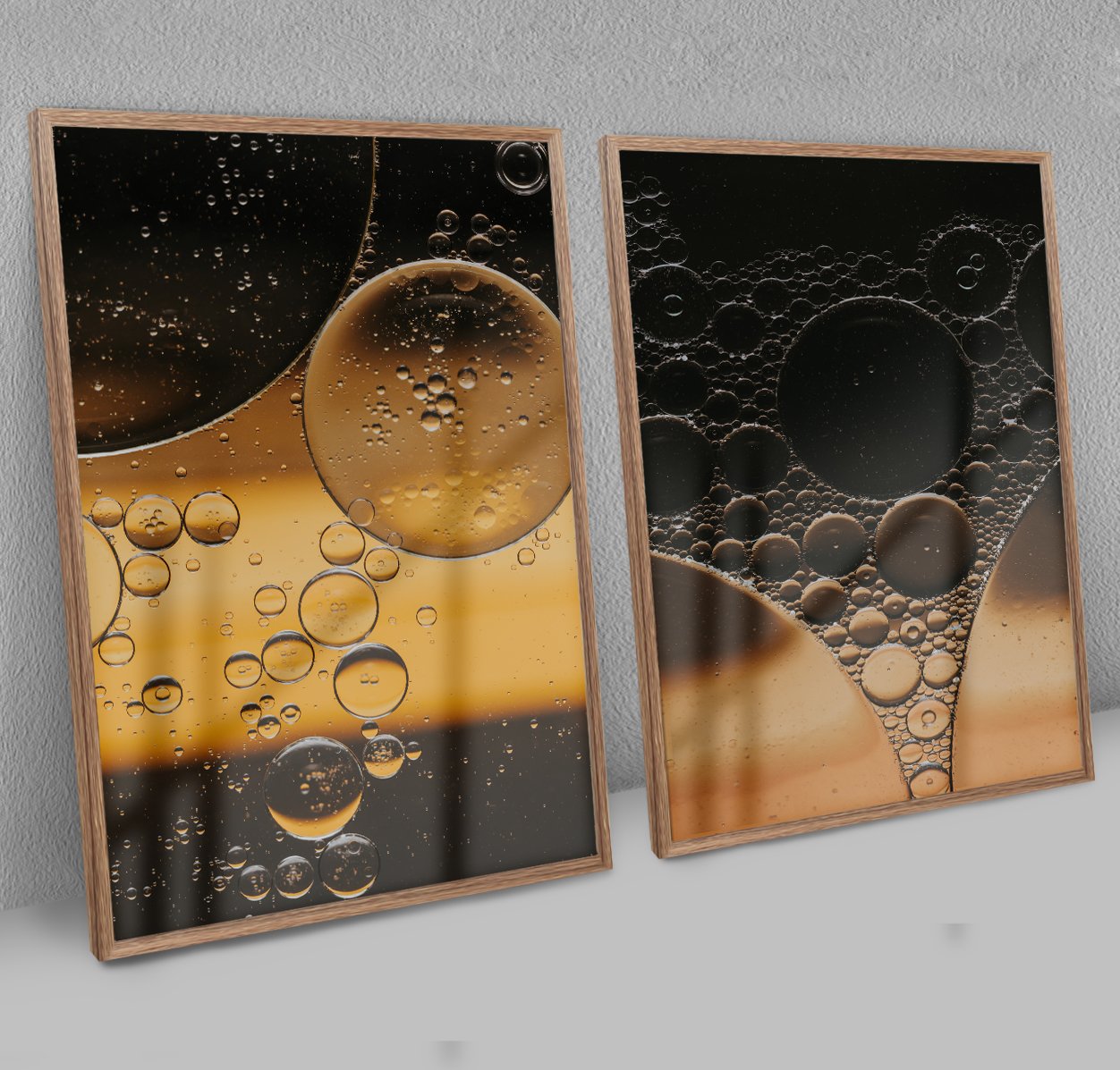 Dupla de Quadros Abstratos Macro Cosmético Âmbar e Preto - Imagem 9