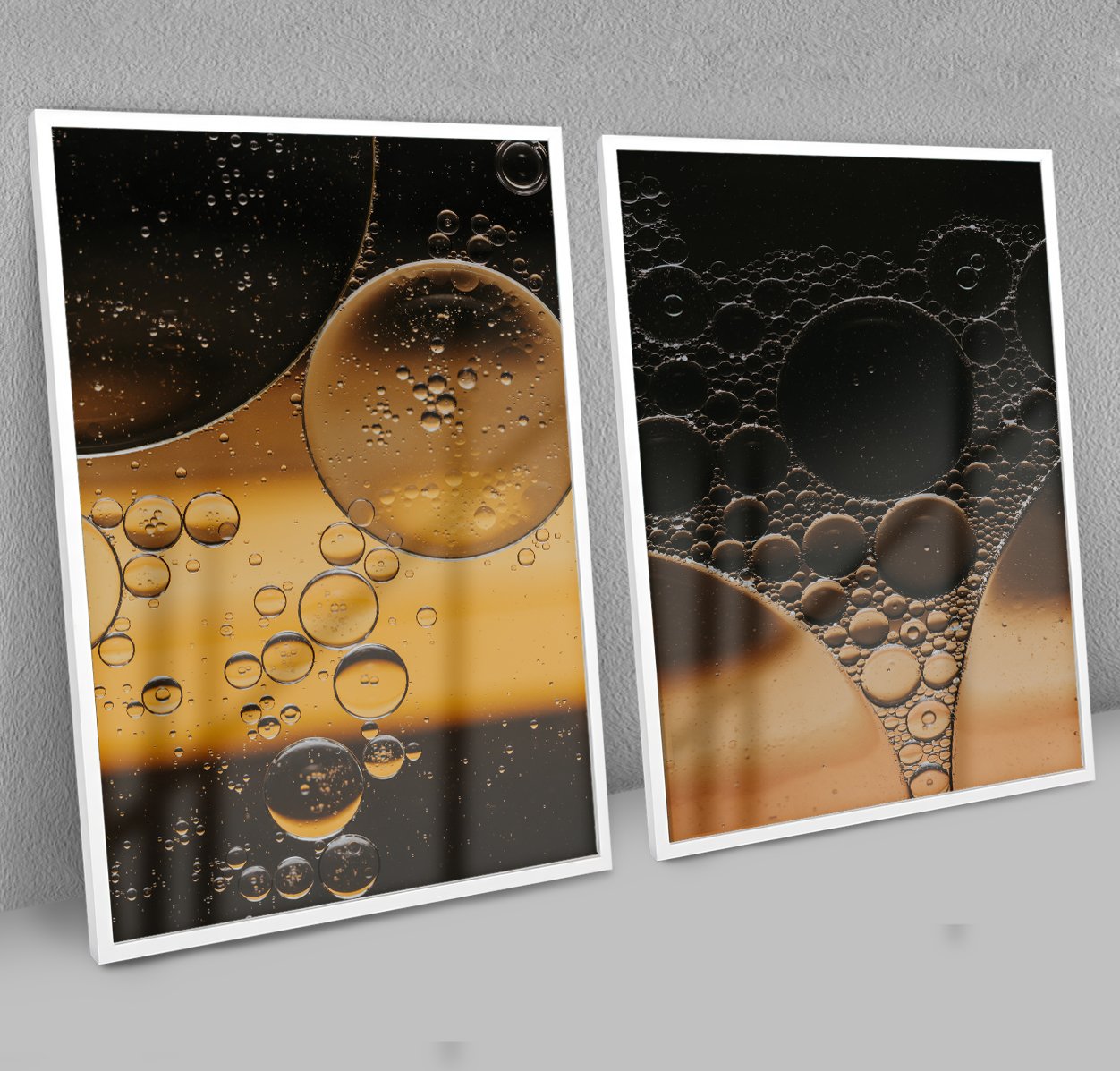 Dupla de Quadros Abstratos Macro Cosmético Âmbar e Preto - Imagem 11