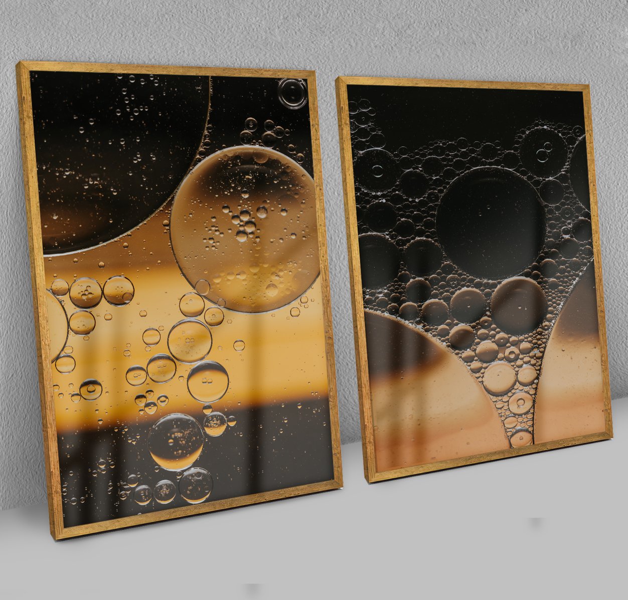 Dupla de Quadros Abstratos Macro Cosmético Âmbar e Preto - Imagem 12