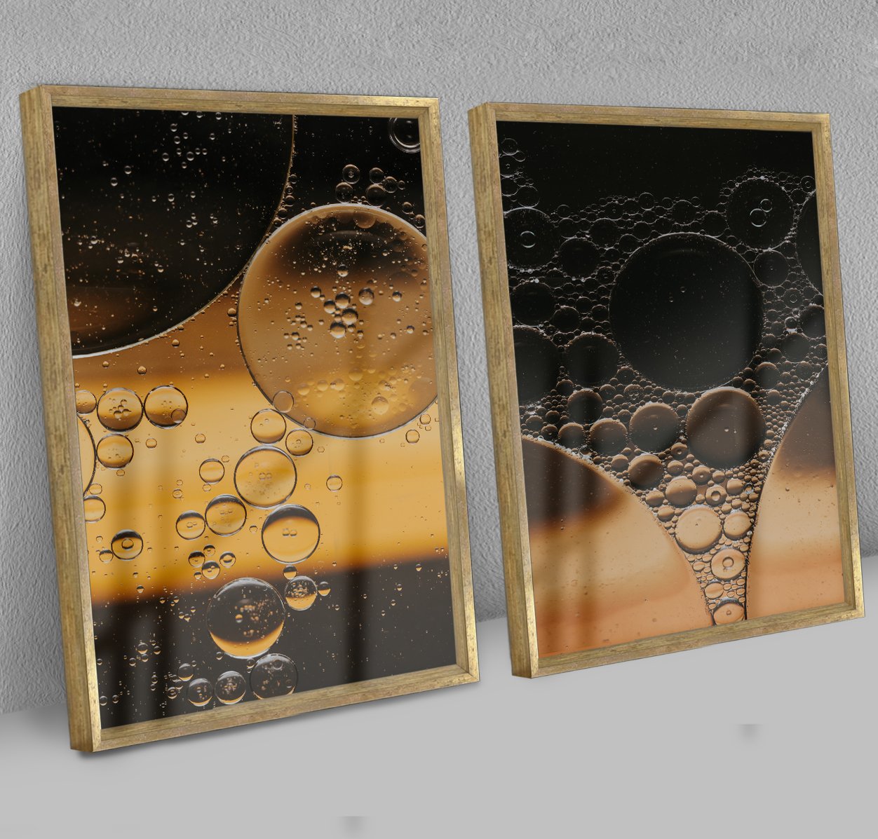 Dupla de Quadros Abstratos Macro Cosmético Âmbar e Preto - Imagem 13