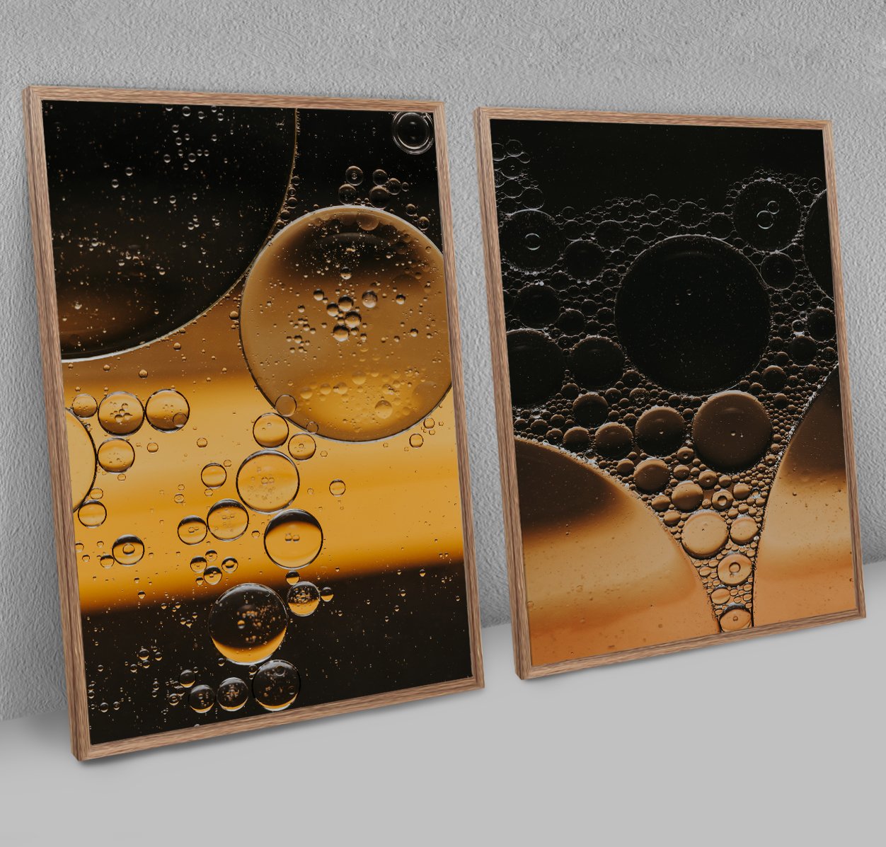 Dupla de Quadros Abstratos Macro Cosmético Âmbar e Preto - Imagem 3