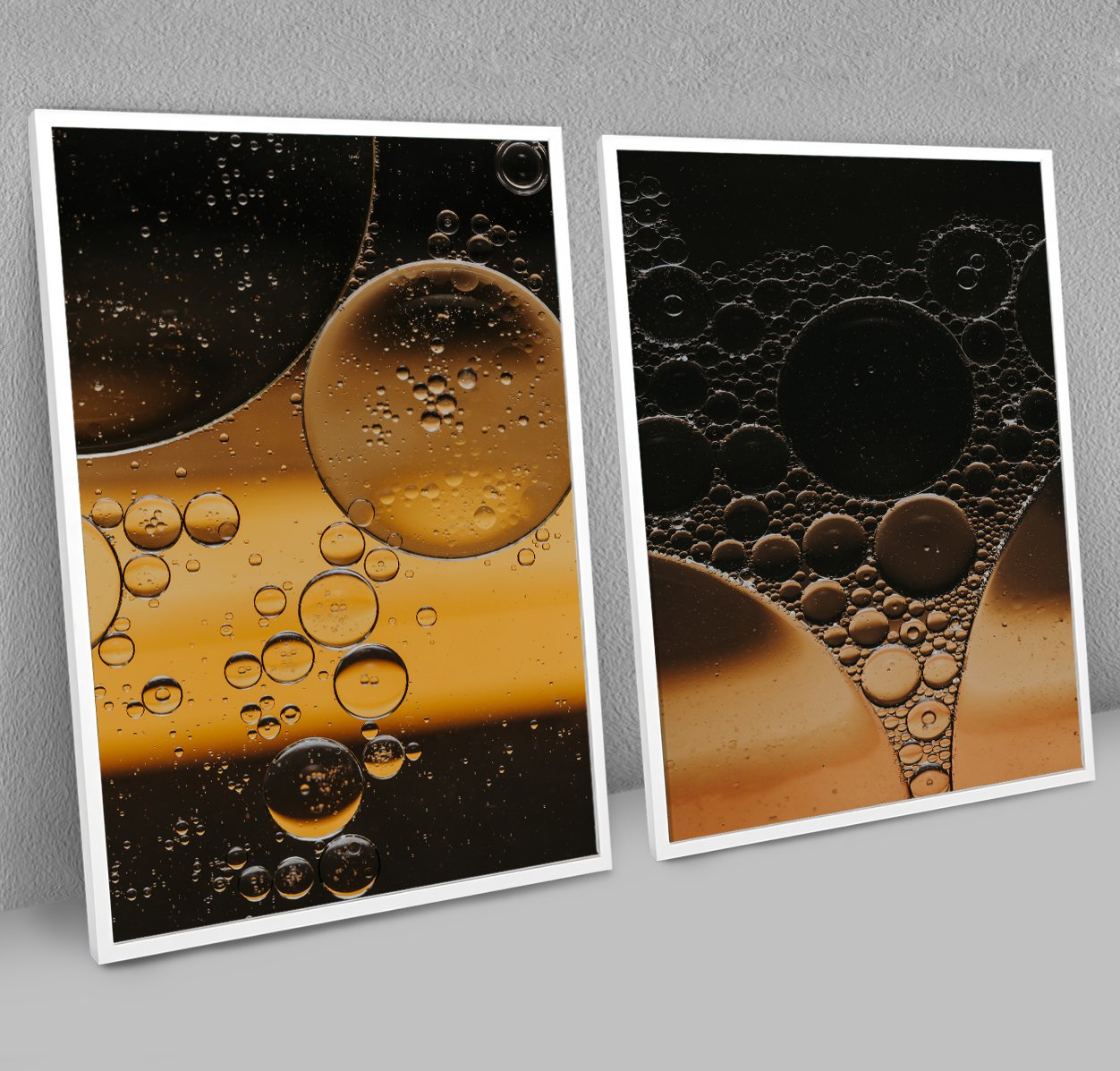 Dupla de Quadros Abstratos Macro Cosmético Âmbar e Preto - Imagem 5